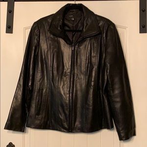 Black leather jacket